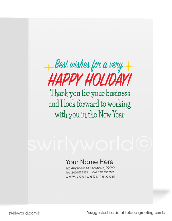 Cute Merry Christmas Company Holiday Cards for Women in Business