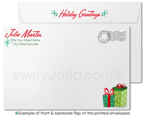 Cute Retro Mod Merry Christmas Happy Holidays Business Cards for Women