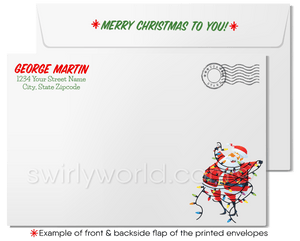 Penguin Cool Doing Business With You Merry Christmas Holiday Card for Customers