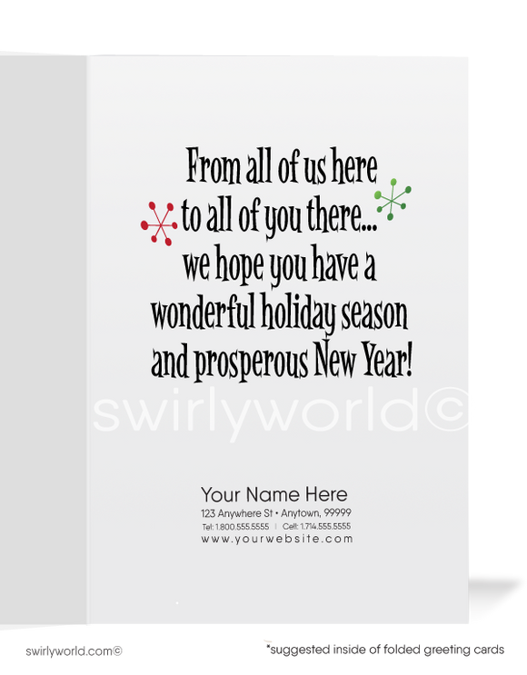 Auto Dealer From the Office Santa Claus Cartoon Merry Christmas Cards for Business