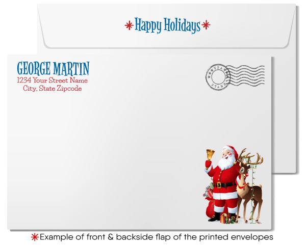 Funny Cartoon Old Fashioned Santa Claus Merry Christmas Greeting Cards