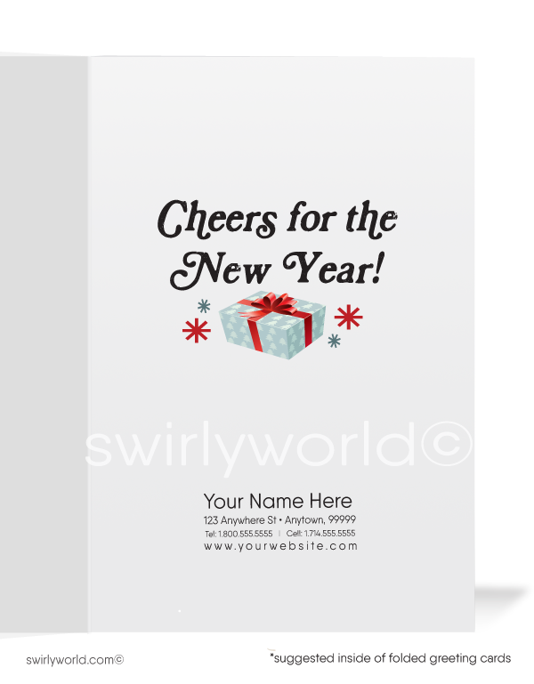Cool Hipster Santa Claus Merry Christmas Company Business Holiday Cards