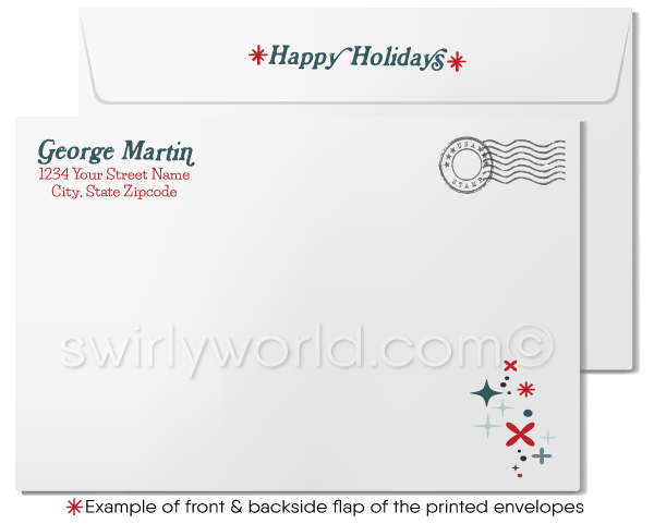 Cool Hipster Santa Claus Merry Christmas Company Business Holiday Cards