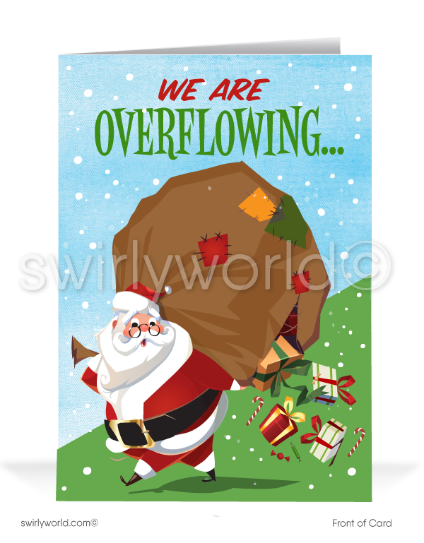 Happy Holidays Old Fashioned Santa Claus Merry Christmas Business Holiday Greeting Card. From the Office holiday Christmas business cards.