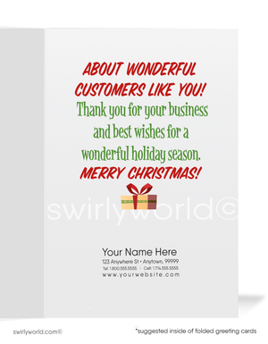 Old Fashioned Santa Claus Merry Christmas Holiday Greeting Cards for Business