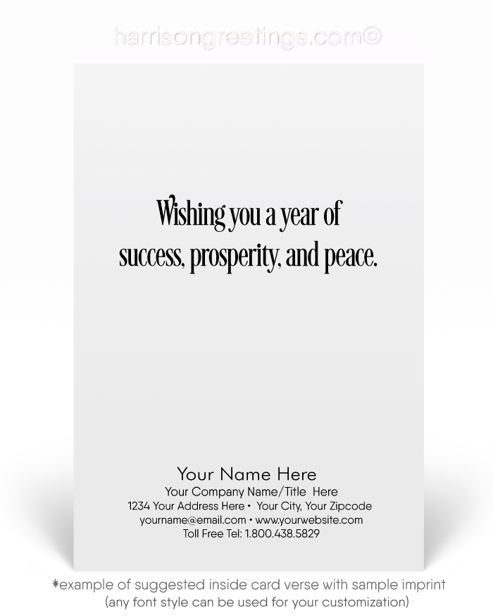 Traditional Professional Business Happy New Year Cards