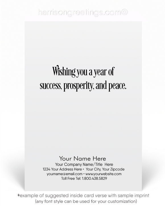 Traditional Professional Business Happy New Year Cards