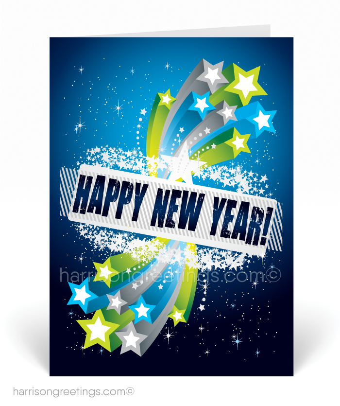 Modern and Festive Happy New Year Greeting Cards