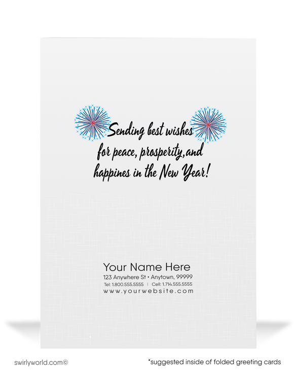 2022 Professional Business Happy New Year Greeting Cards