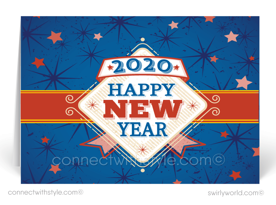 Patriotic 2021 Happy New Year Greeting Cards