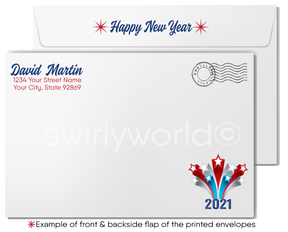 American Patriotic Happy New Year Greeting Cards