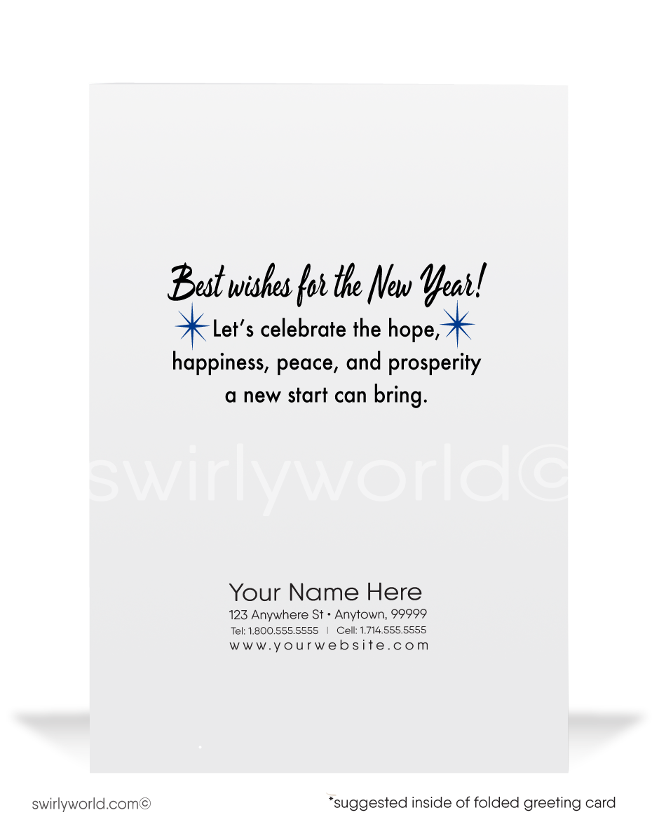 Send retro vibes with our Happy New Year Card! Neon-style cityscape, dramatic night sky, and bold design perfect for clients, customers, and friends.