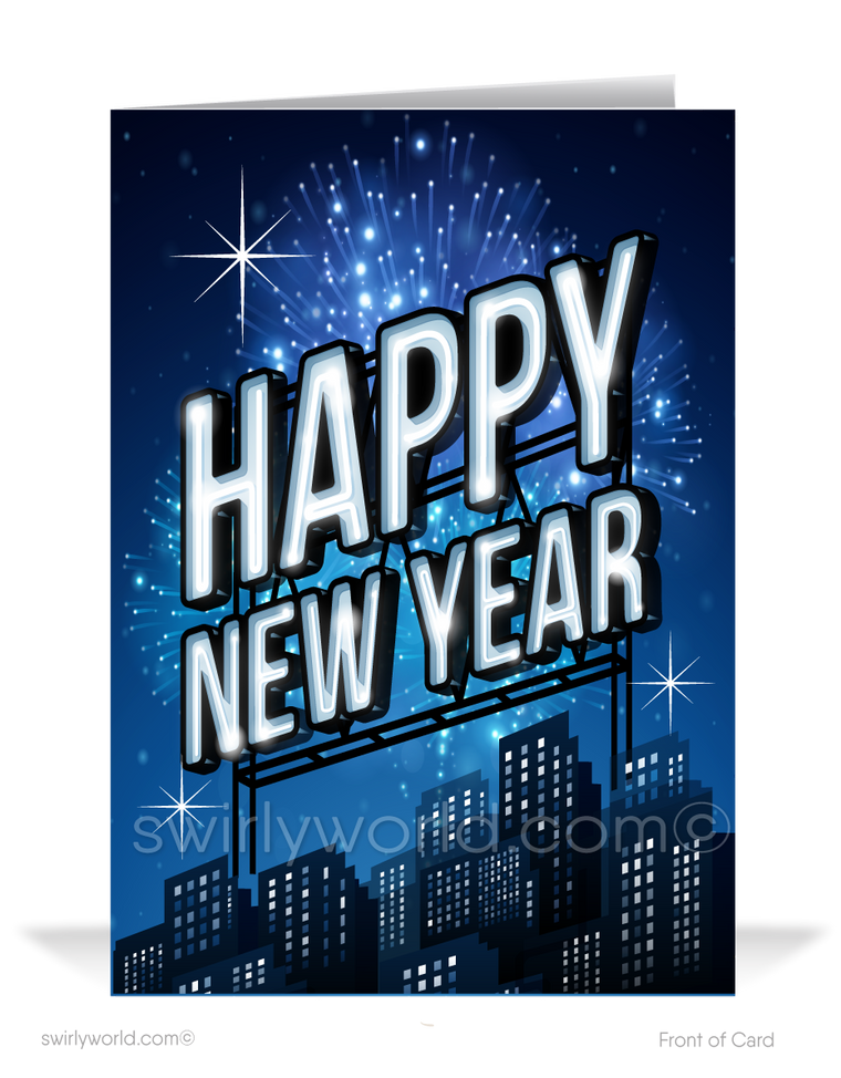 2021 Business Professional Happy New Year Cards for Clients