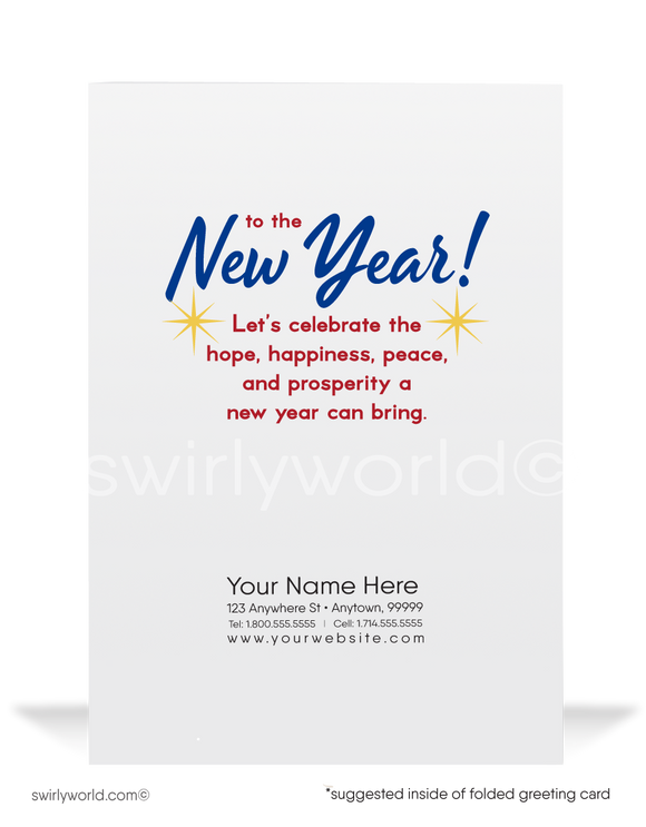 2022 Business Cheers to a New Year Greeting Cards