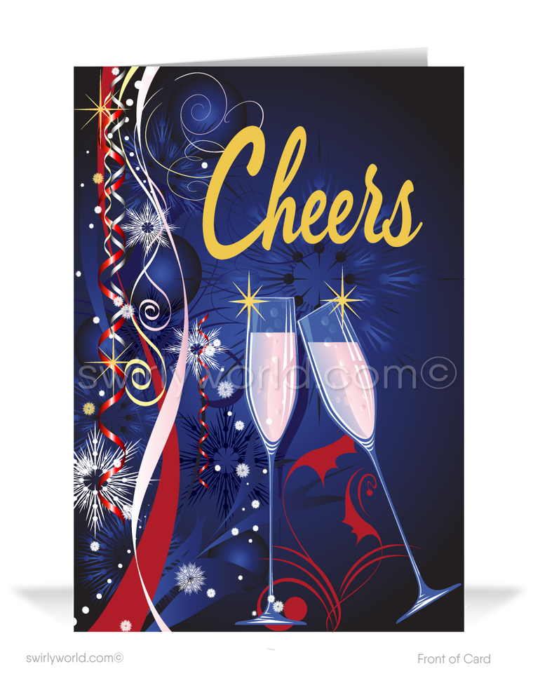 2022 Business Cheers to a New Year Greeting Cards