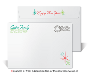 Cheers to the New Year! Atomic Mid-Century Retro Happy New Year Greeting Cards for 2025