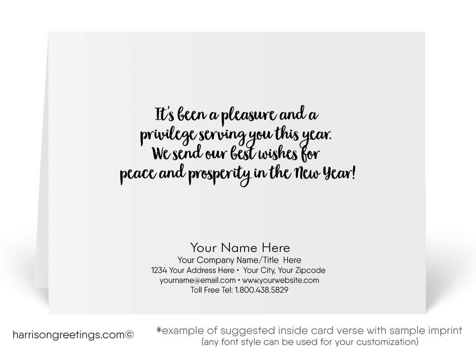 Gold and Black Happy New Year Cards for Business