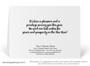 Gold and Black Happy New Year Cards for Business