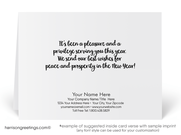 Gold and Black Happy New Year Cards for Business