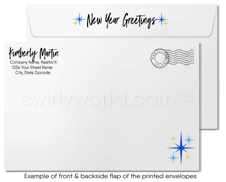 Celebrating in Your Home Happy New Year Greeting Cards for Realtors