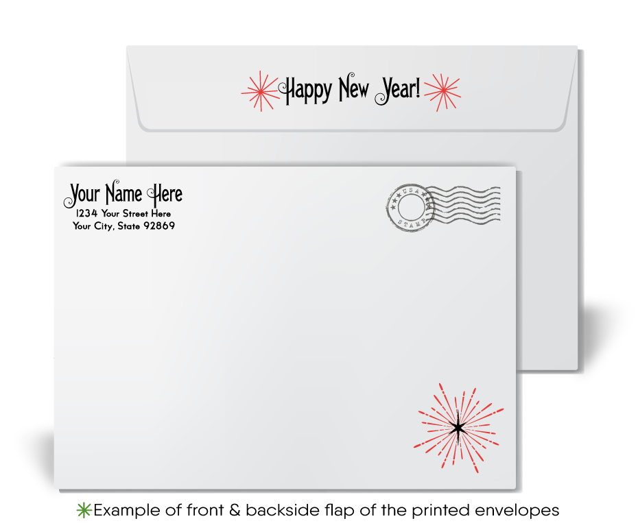 Vintage Art Deco New Year’s Toast Greeting Card with Chic Couple, Bold Silhouettes, and 1920s-1930s Glamorous Design