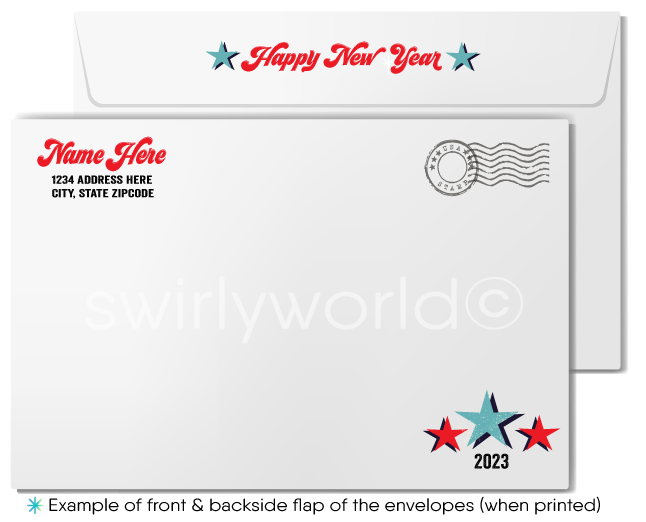2023 Atomic Mid-Century Retro Modern Happy New Year Design