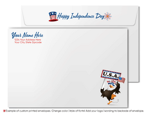 Patriotic American Woman Wishing a Happy Independence Day 4th of July Card