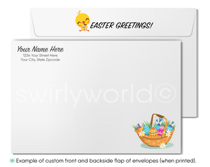Retro Spring Flower Blossoms Colorful Rustic Business Retro Easter Greeting Cards