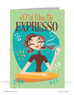 Women in Business "Expresso My Thanks" Retro Thank You Cards for Clients