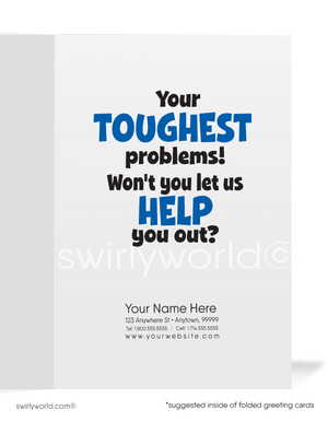 Cartoon Football Sales Prospecting Cards for Customers