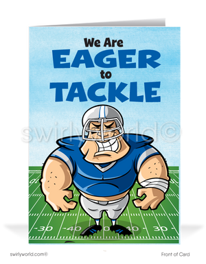 Cartoon Football Sales Prospecting Cards for Customers