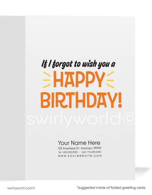 Humorous Funny Customer Happy Birthday Cards for Business