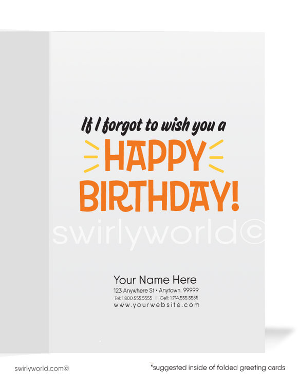 Humorous Funny Customer Happy Birthday Cards for Business