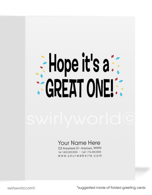 Humorous From the Office Happy Birthday Cards for Customers