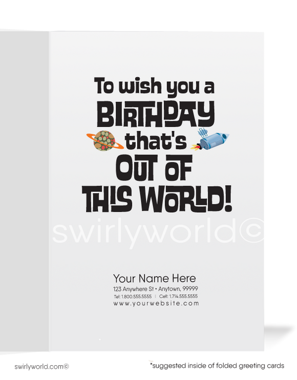"Out Of This World" Customer Happy Birthday Cards