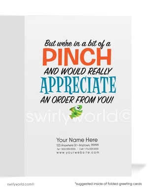 Funny Crab Prospecting Sales Humorous Cards for Customers