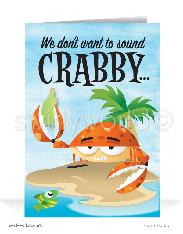 Funny Crab Prospecting Sales Humorous Cards for Customers