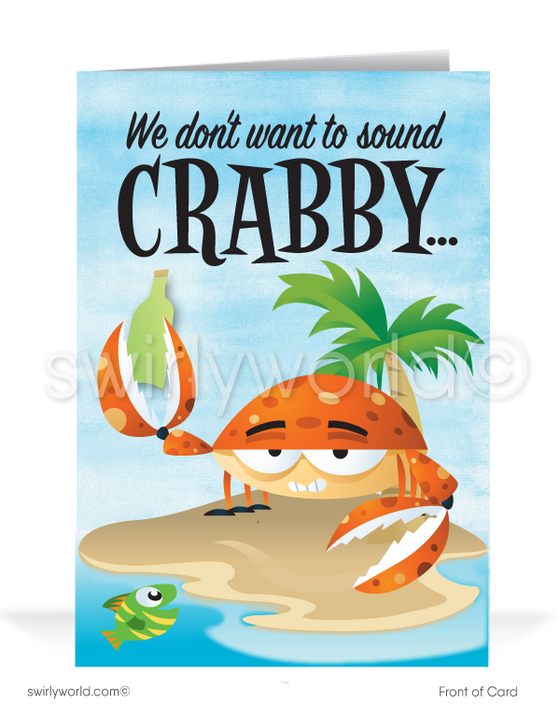 Funny Crab Prospecting Sales Humorous Cards for Customers