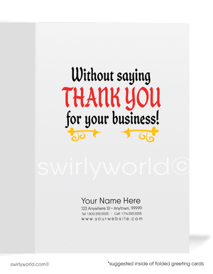 Medieval Knight Cartoon Business Thank You Cards for Customers