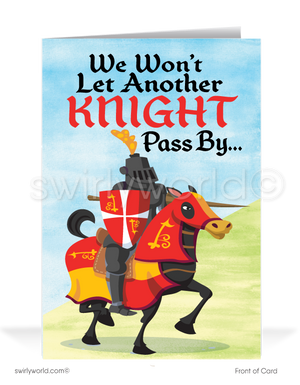 Medieval Knight Cartoon Business Thank You Cards for Customers