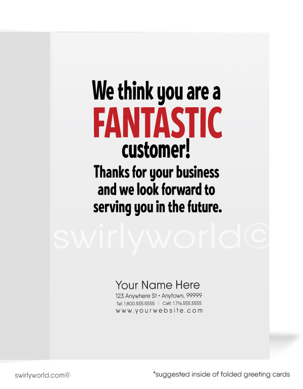 Funny Cartoon Business Thank You Cards for Customers