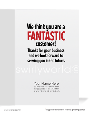 Funny Cartoon Business Thank You Cards for Customers