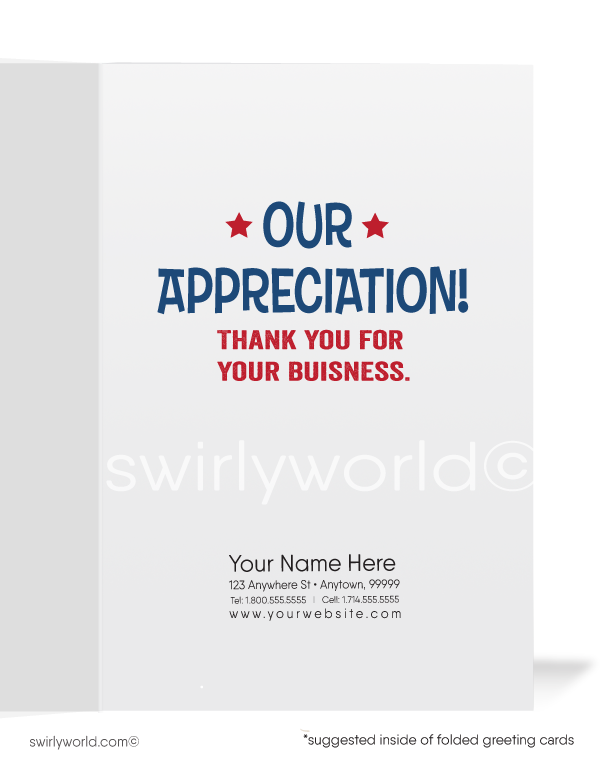 Express My Thanks Business Customer Cartoon Cards