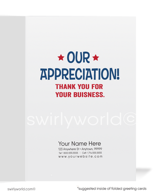 Express My Thanks Business Customer Cartoon Cards