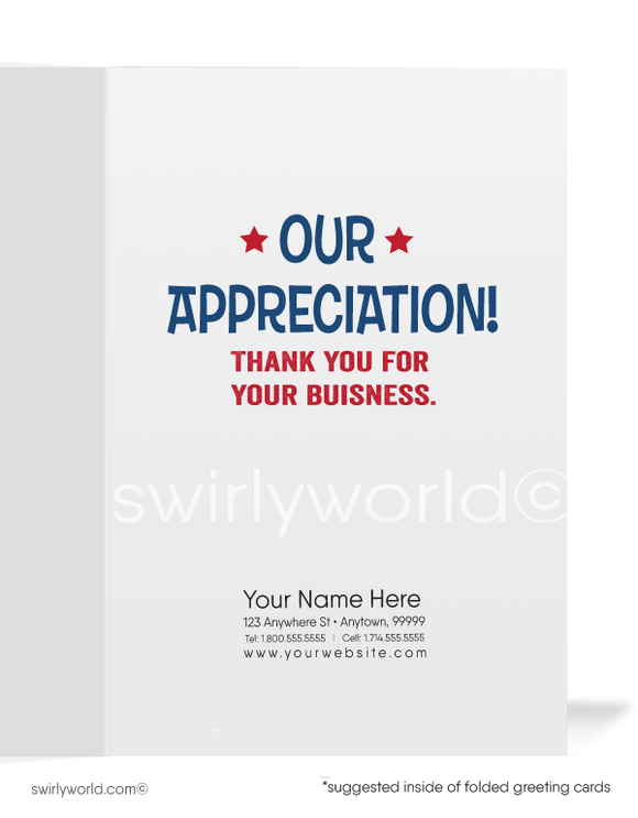 Express My Thanks Business Customer Cartoon Cards