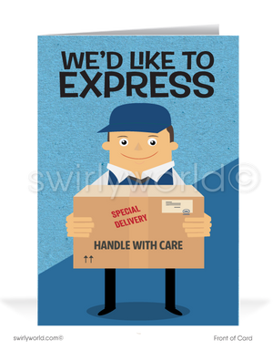 Express My Thanks Business Customer Cartoon Cards