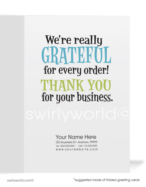Humorous Cow Business Thank You Cards for Customers