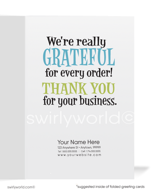 Humorous Cow Business Thank You Cards for Customers