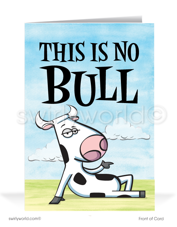 Humorous Cow Business Thank You Cards for Customers