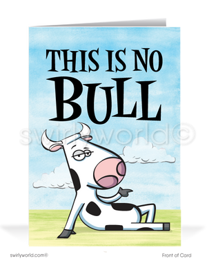Humorous Cow Business Thank You Cards for Customers